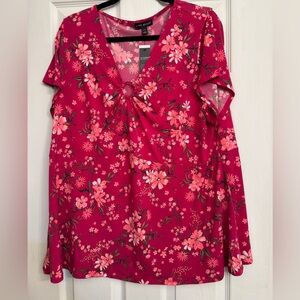 Pink Floral Top Lane Bryant 22 24 Cottagecore